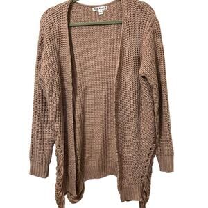 Say What? Women’s Knit Cardigan Sz 1X Light Rose‎ Open Front